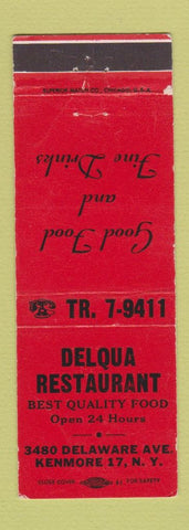 Matchbook Cover - Delqua Restaurant Kenmore NY WEAR