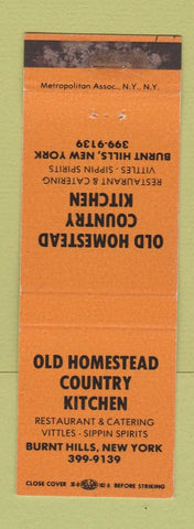 Matchbook Cover - Old Homestead Country Kitchen Burnt Hills NY WEAR