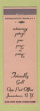 Matchbook Cover - Friendly Grill Jamestown NY