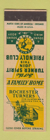 Matchbook Cover - Rochester Turners Rochester NY