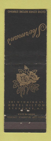 Matchbook Cover - Sherman's Hotel Hilton Syracuse NY
