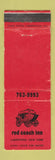 Matchbook Cover - Red Coach Inn Lakewood NY WORN