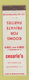 Matchbook Cover - Cesario's Restaurant New Rochelle NY