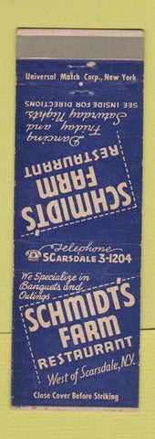 Matchbook Cover - Schmidt's Farm Restaurant Scarsdale NY
