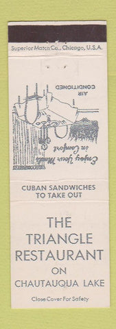 Matchbook Cover Triangle Restaurant Chautauqua Lake NY Cuban Sandwiches Ashville