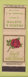 Matchbook Cover - Francis Bartow Florist Flowers Interlaken NY