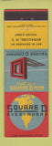 Matchbook Cover - Square D Company Electrical Equipment Syracuse NY