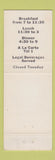 Matchbook Cover - College Spa Restaurant Ithaca NY