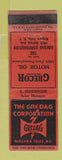 Matchbook Cover - Grecor Motor Oil Naigara Falls NY WORN