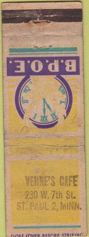 Matchbook Cover - Matchbook Cover Elks Club St Paul MN Venne's Cafe POOR