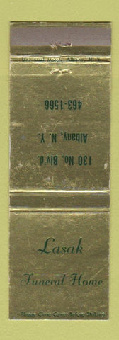 Matchbook Cover - Lasak Funeral Home Albany NY WEAR