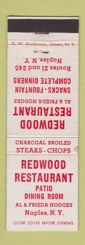 Matchbook Cover - Redwood Restaurant Naples NY