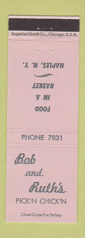 Matchbook Cover - Bob and Ruth's Chicken Naples NY