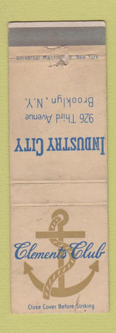 Matchbook Cover - Industry City Clement's Club Brooklyn NY WEAR
