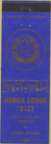 Matchbook Cover - Matchbook Cover Elks Club Homer AK