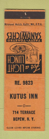 Matchbook Cover - Kutus Inn Depew NY