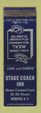 Matchbook Cover - Stage Coach Inn Webster NY