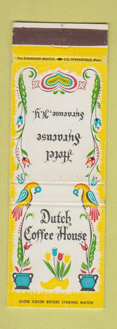 Matchbook Cover - Dutch Coffee House Hotel Syracuse NY