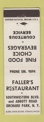 Matchbook Cover - Faller's Restaurant Orchard Park NY