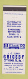 Matchbook Cover - LC Grigsby Commissioner Election
