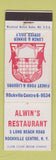 Matchbook Cover - Alwin's Restaurant Rockville Centre NY