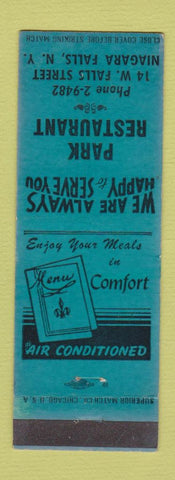 Matchbook Cover - Park Restaurant Niagara Falls NY