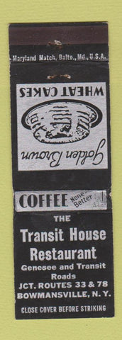 Matchbook Cover - Transit House Restaurant Bowmansville NY