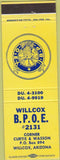 Matchbook Cover - Matchbook Cover Elks Club Willcox AZ