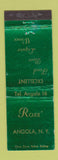 Matchbook Cover - Ross' Restaurant Angola NY low phone # WEAR