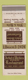 Matchbook Cover - Artist and Writers Restaurant New York City