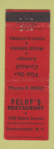 Matchbook Cover - Pelop's Restaurant Schenectady NY WEAR