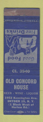 Matchbook Cover - Old Concord House Snyder NY