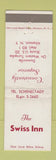 Matchbook Cover - The Swiss Inn Altamont NY WEAR