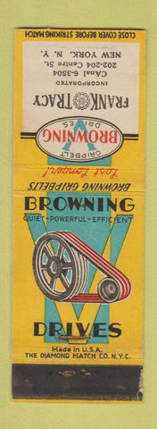 Matchbook Cover - Browning Drives V Drives Frank Tracy New York City