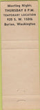 Matchbook Cover - Matchbook Cover Elks Club Burien WA
