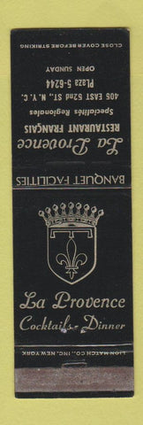 Matchbook Cover - La Provence French Restaurant New York City