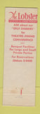 Matchbook Cover - The Lobster New York City WEAR