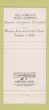 Matchbook Cover - Carlton House Hotel New York City 30 Strike