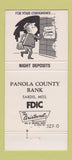 Matchbook Cover - Panola County Bank Sardis MS 30 Strike