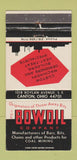 Matchbook Cover - Bowoil Bits Canton OH  WEAR 30 Strike