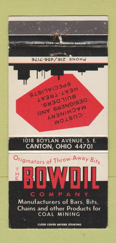 Matchbook Cover - Bowoil Bits Canton OH  WEAR 30 Strike