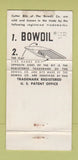 Matchbook Cover - Bowoil Bits Canton OH  WEAR 30 Strike