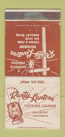 Matchbook Cover - Rusty Lanter Restaurant Beaumont CA WEAR 30 Strike