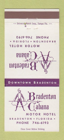 Matchbook Cover - Bradenton Cabana Motor Hotel Bradenton FL 30 Strike