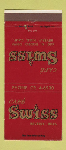 Matchbook Cover - Cafe Swiss Beverly Hills CA 30 Strike