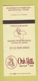 Matchbook Cover - Oak Hill Motor Inn San Antonio TX 30 Strike