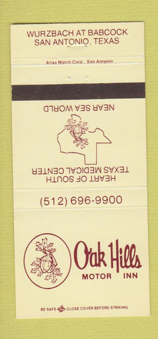 Matchbook Cover - Oak Hill Motor Inn San Antonio TX 30 Strike