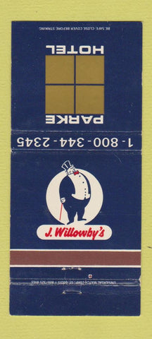 Matchbook Cover - Parke Hotel J Willowby's Columbus Canton OH WEAR 30 Strike