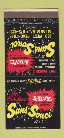 Matchbook Cover - Sans Souci Atlanta GA 30 Strike