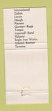 Matchbook Cover - Little Rock Road Machinery Little Rock AR 30 Strike